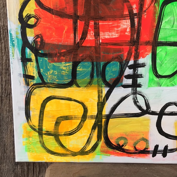 Bright and Colorful Abstract Original Painting, 16"x20" - Picture 7 of 9